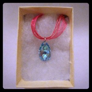 Aruba Blue Crystal Teardrop Necklace